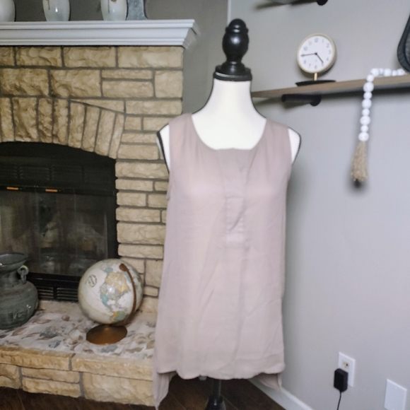Worthington Taupe Sleeveless Tank Top - Picture 2 of 4